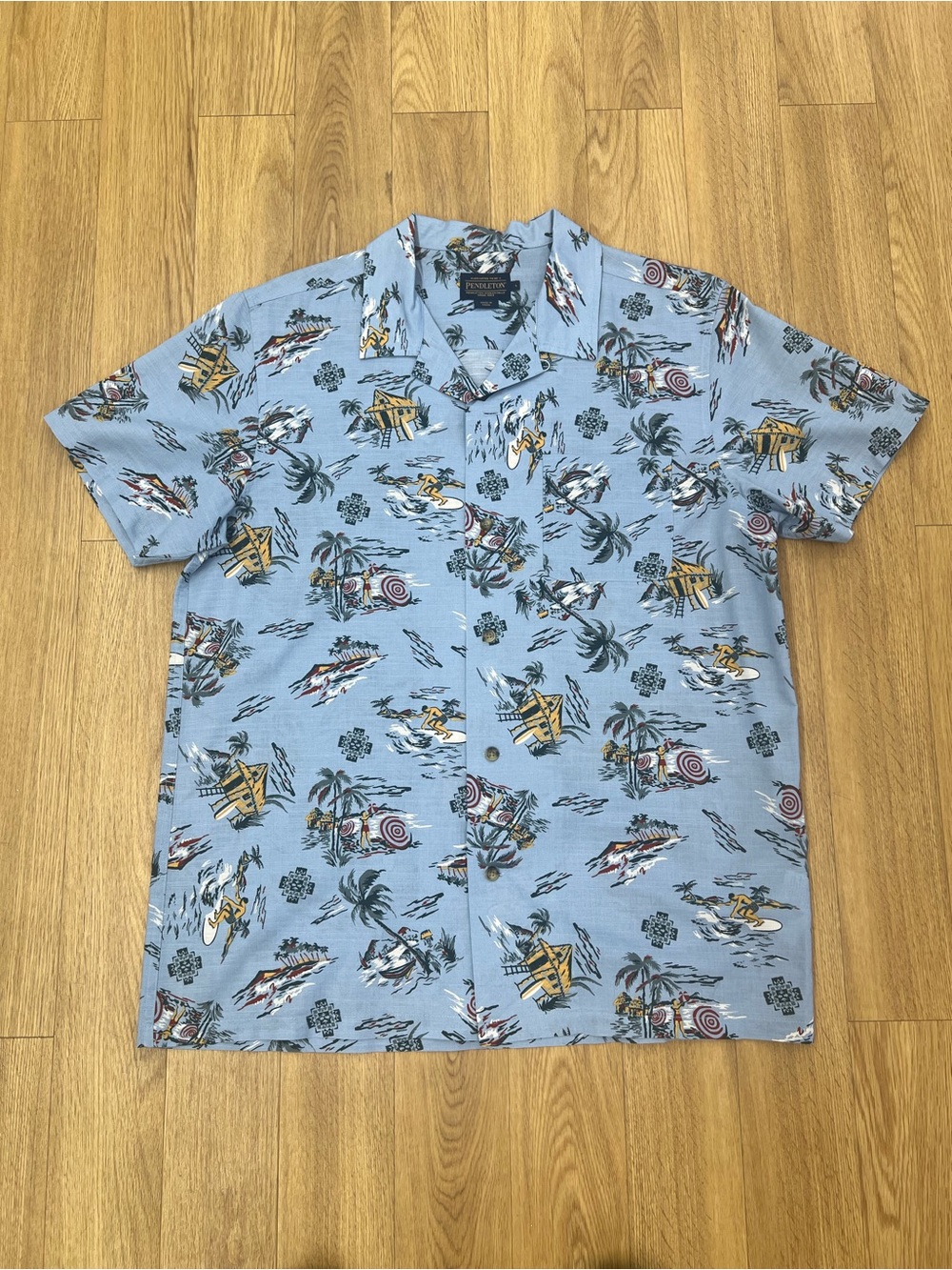 Pendleton Light Blue Tropical Camp Shirt